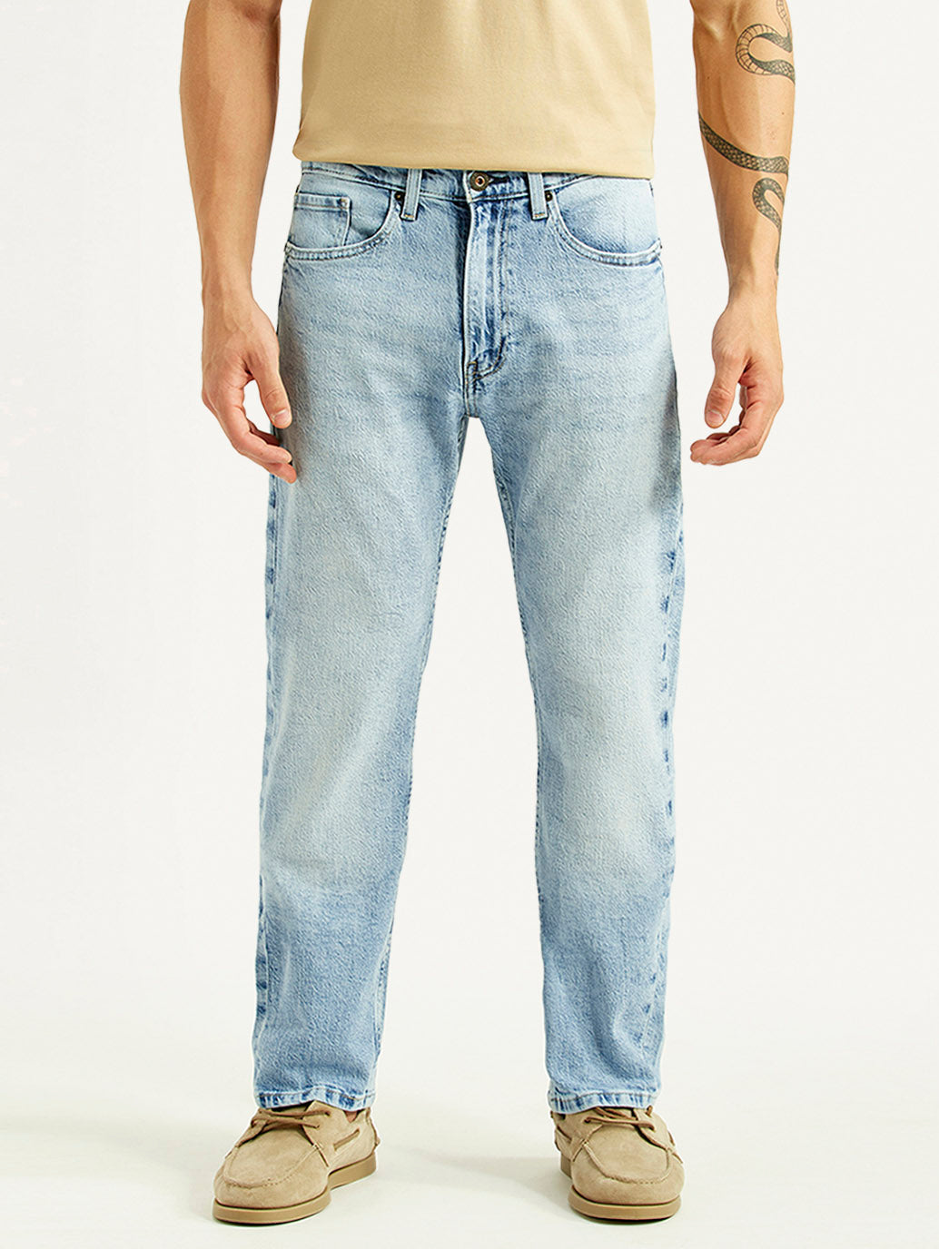 Men's 505 Light Blue Straight Fit Hyper Stretch Jeans