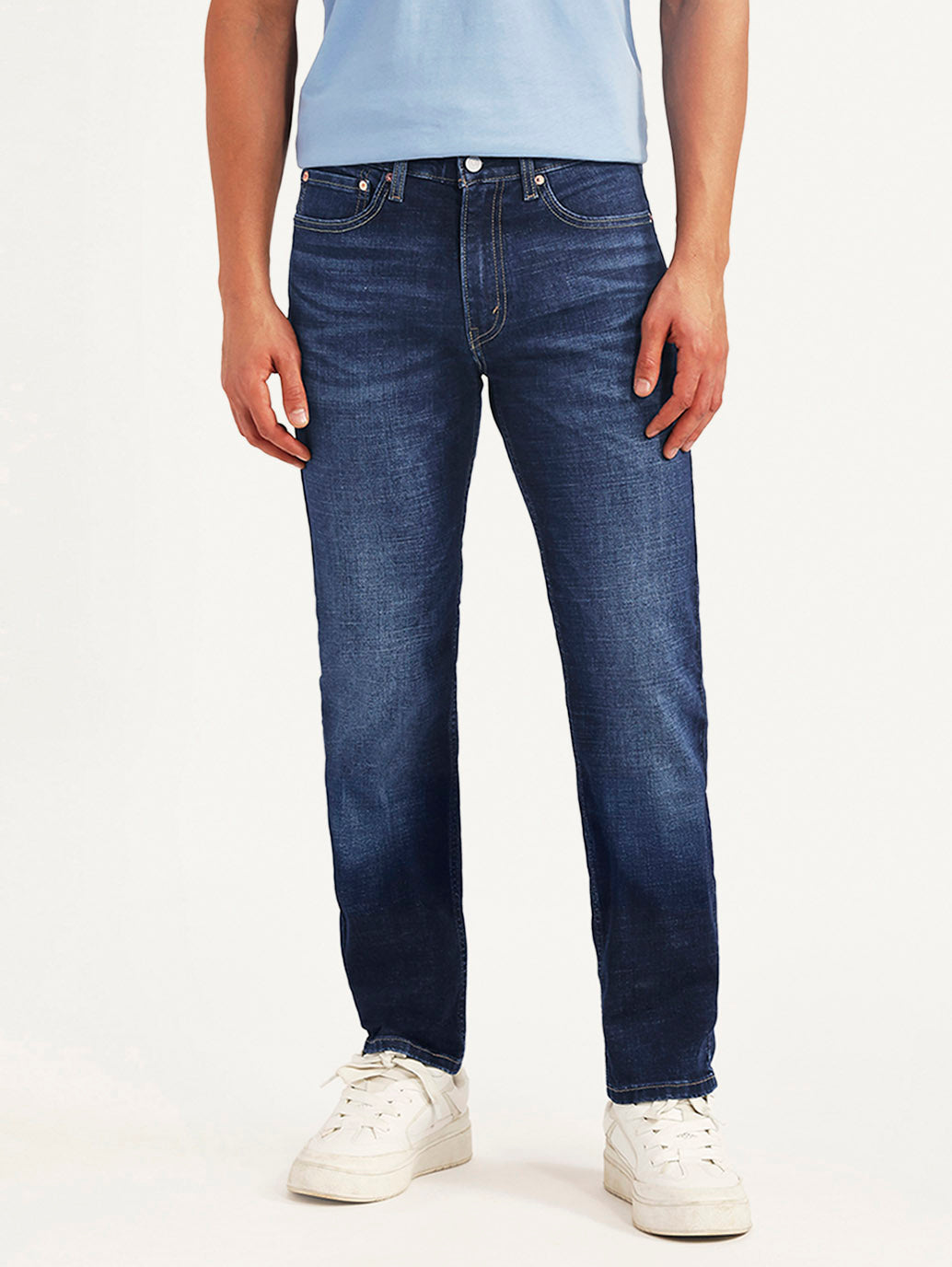 Men's 505 Dark Blue Straight Fit Mid Rise Jeans