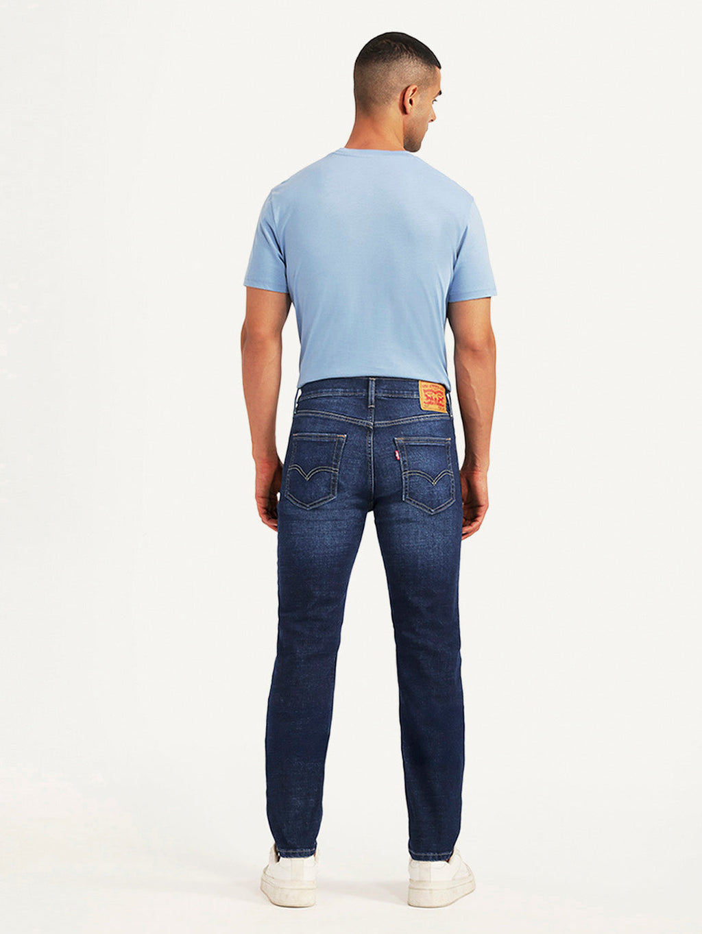 Men's 505 Dark Blue Straight Fit Mid Rise Jeans