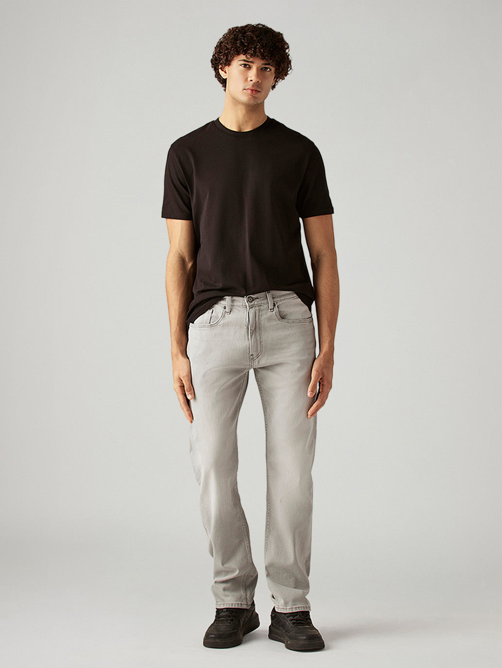 Men's 505 Light Grey Straight Fit Mid Rise Jeans
