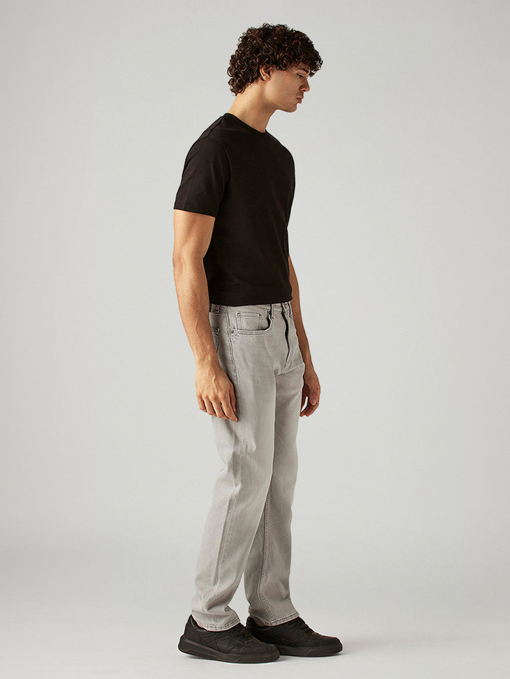 Men's 505 Light Grey Straight Fit Mid Rise Jeans