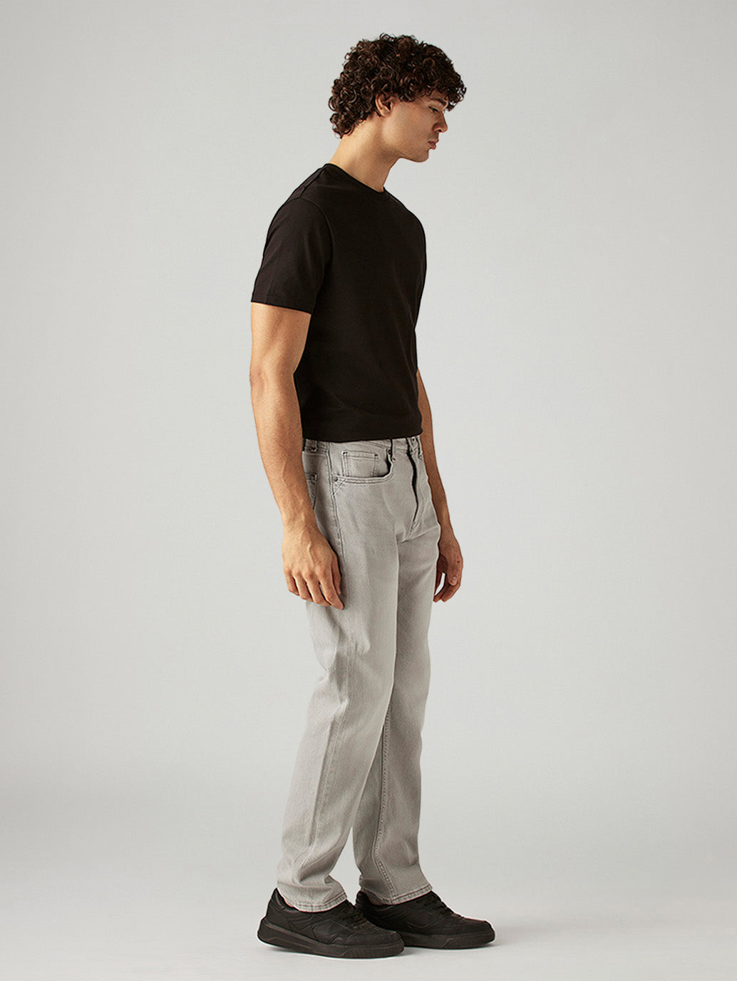 Men's 505 Light Grey Straight Fit Mid Rise Jeans