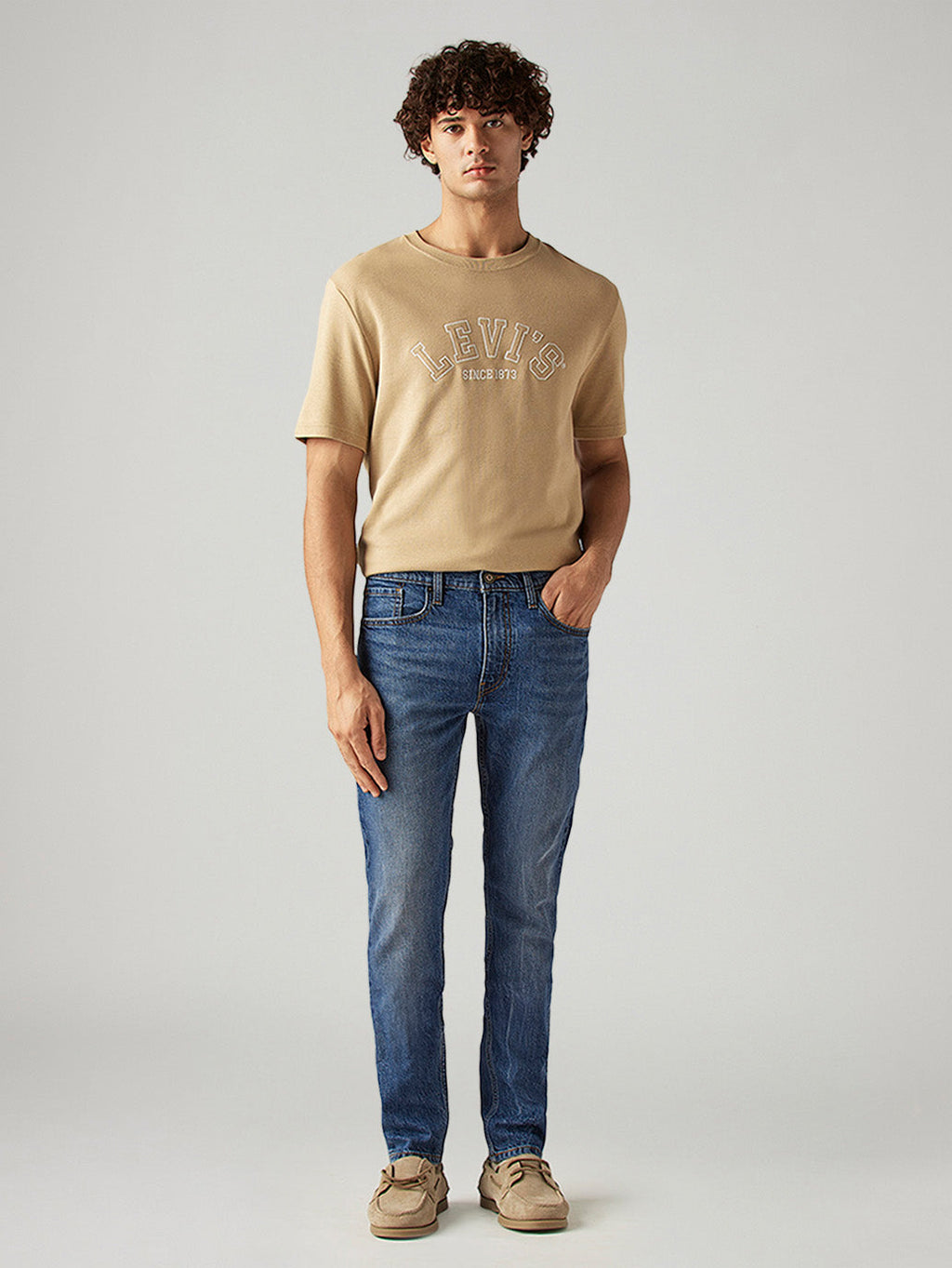 Men's 513 Blue Slim Straight Fit Mid Rise Jeans