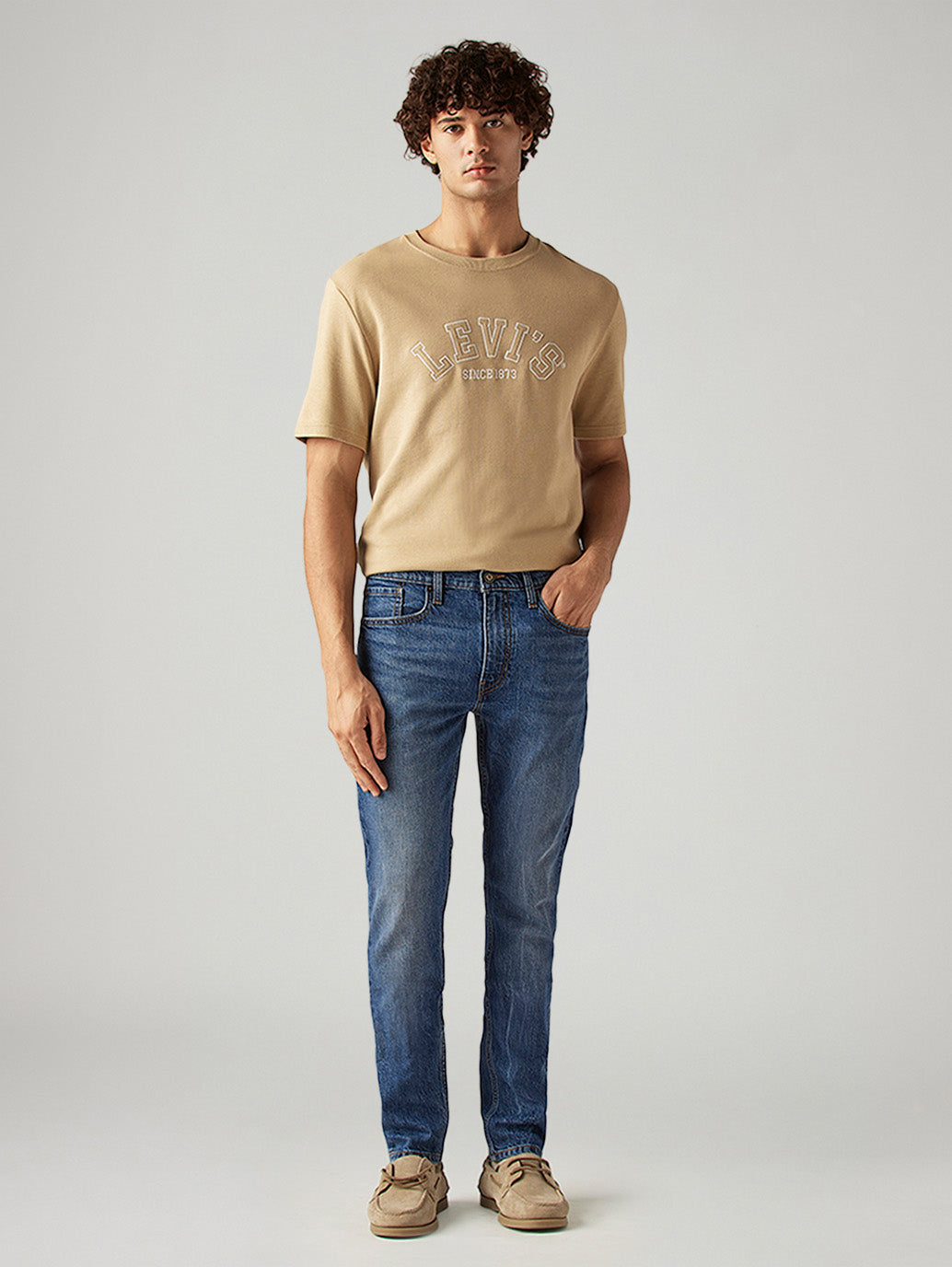 Men's 513 Blue Slim Straight Fit Mid Rise Jeans