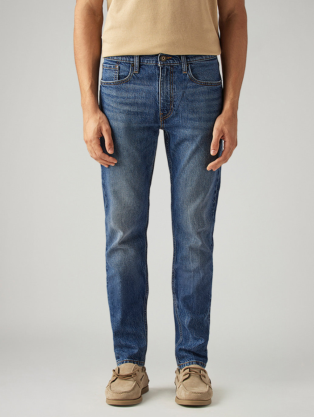 Men's 513 Blue Slim Straight Fit Mid Rise Jeans