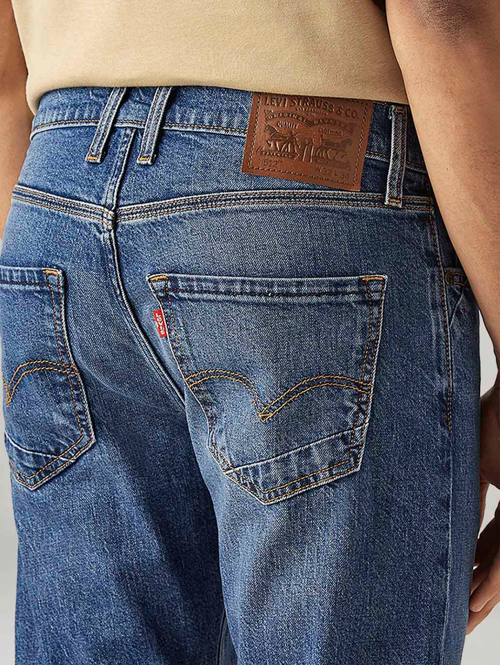 Men's 513 Blue Slim Straight Fit Mid Rise Jeans