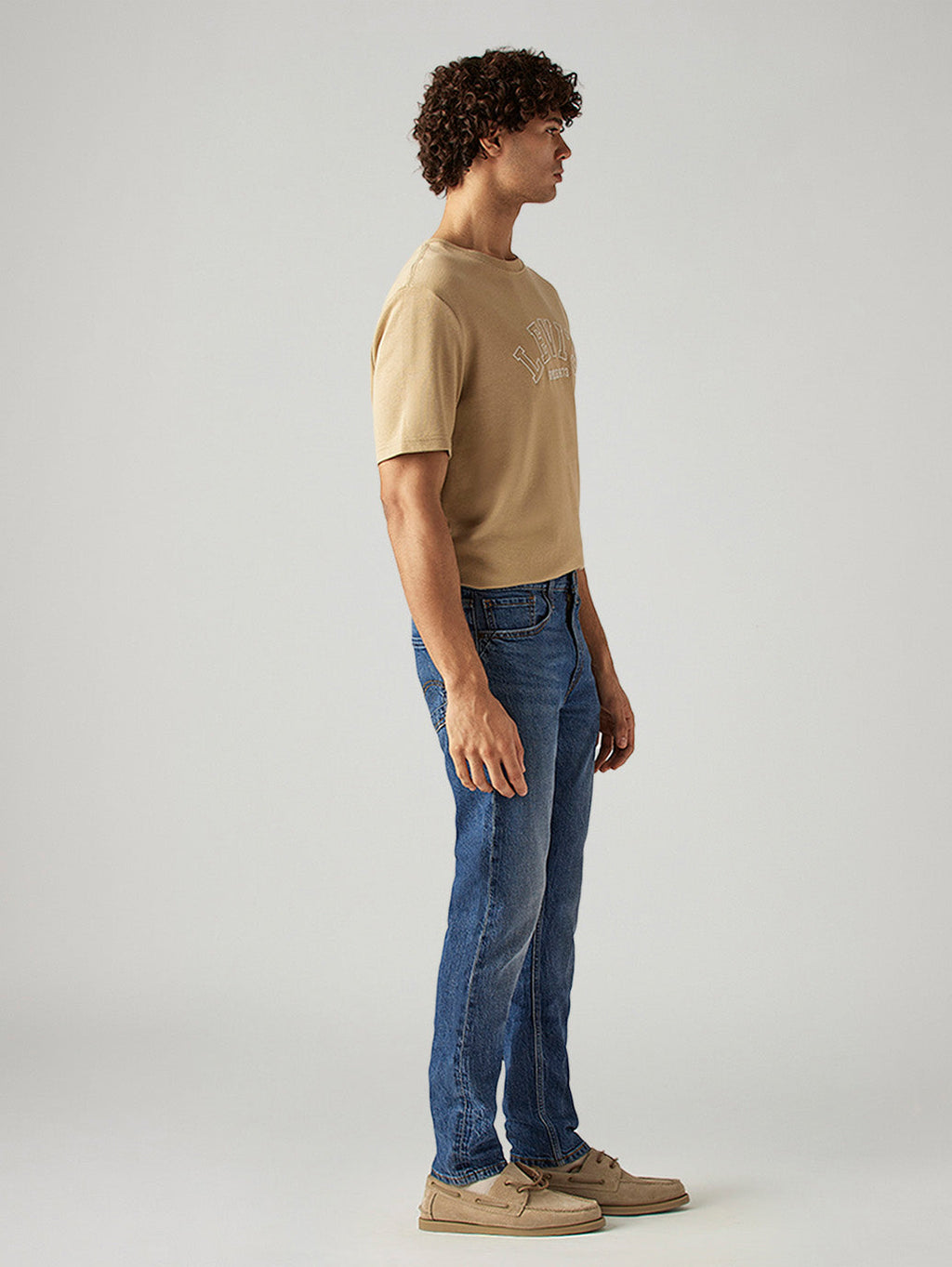Men's 513 Blue Slim Straight Fit Mid Rise Jeans