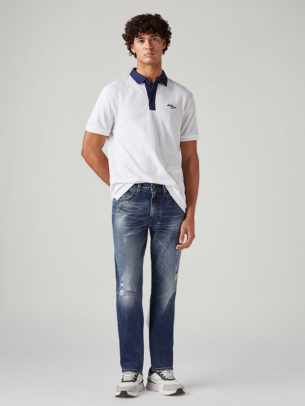 Men's 541 Blue Athletic Tapered Fit Mid Rise Jeans