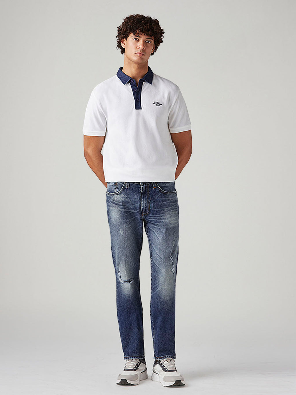 Men's 541 Blue Athletic Tapered Fit Mid Rise Jeans