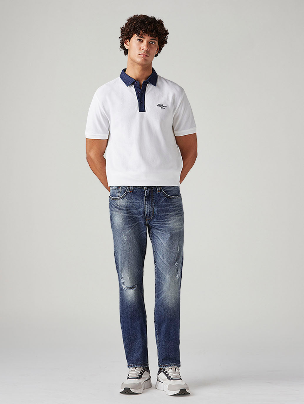 Men's 541 Blue Athletic Tapered Fit Mid Rise Jeans