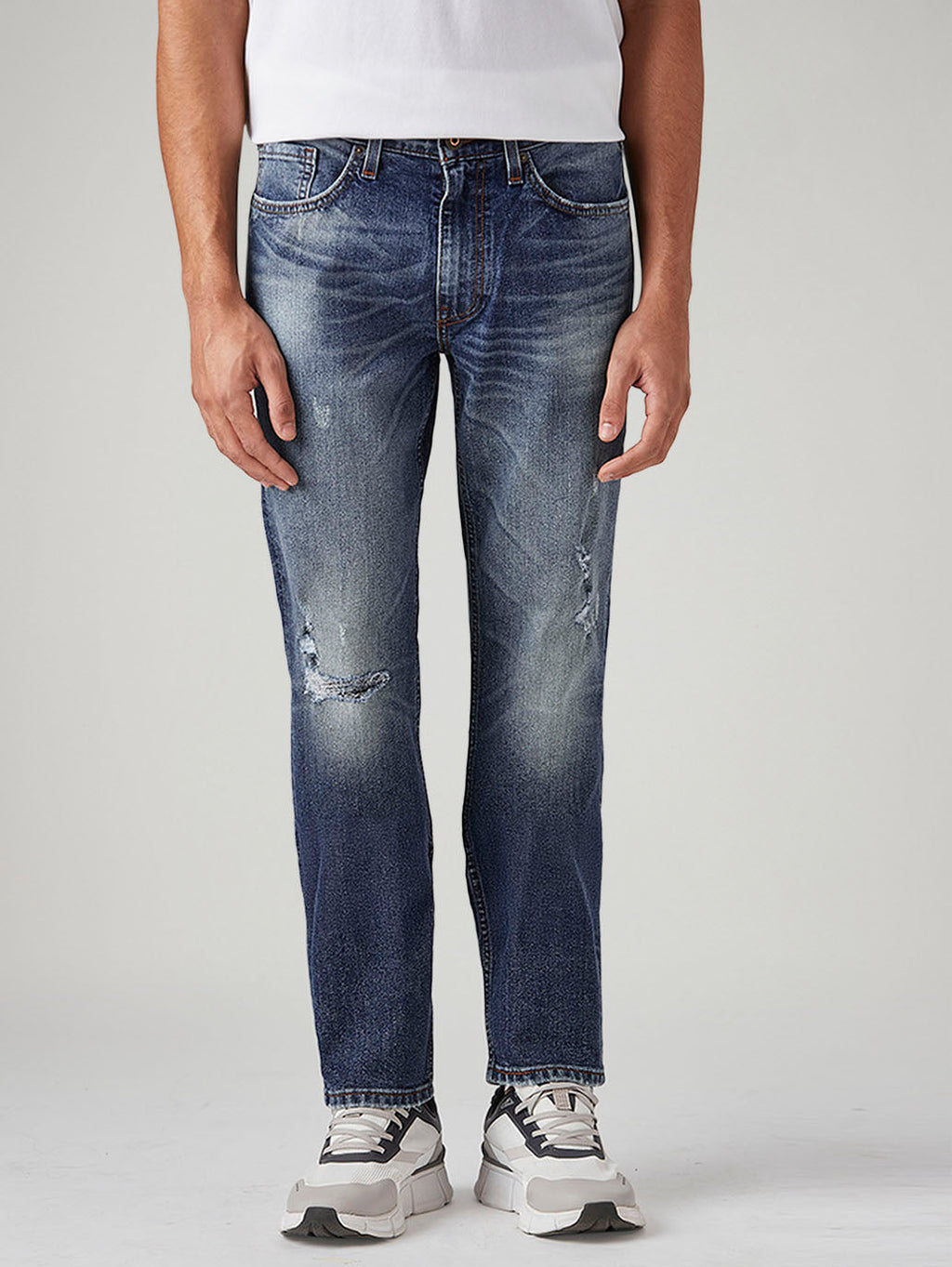 Men's 541 Blue Athletic Tapered Fit Mid Rise Jeans