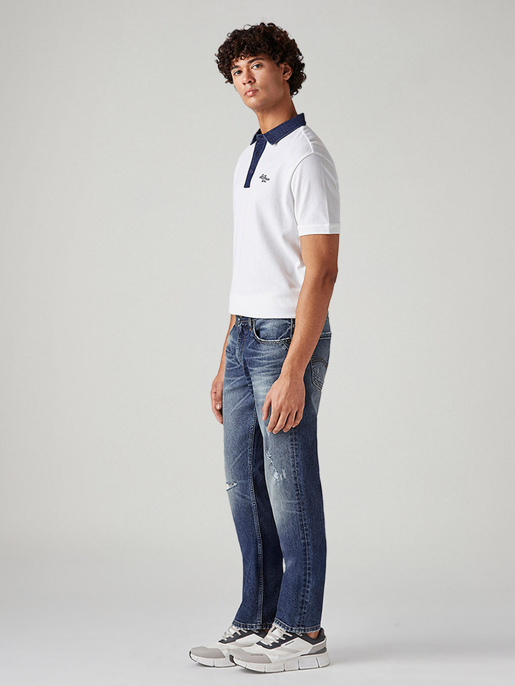 Men's 541 Blue Athletic Tapered Fit Mid Rise Jeans