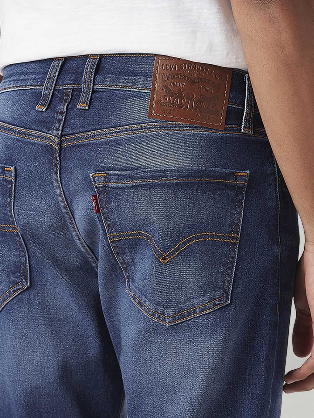 Men's 513 Blue Slim Straight Fit Hyper Stretch Jeans
