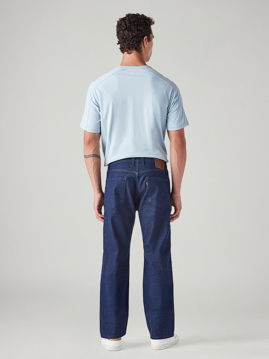 Men's 555 Dark Blue Relaxed Straight Fit Mid Rise Jeans