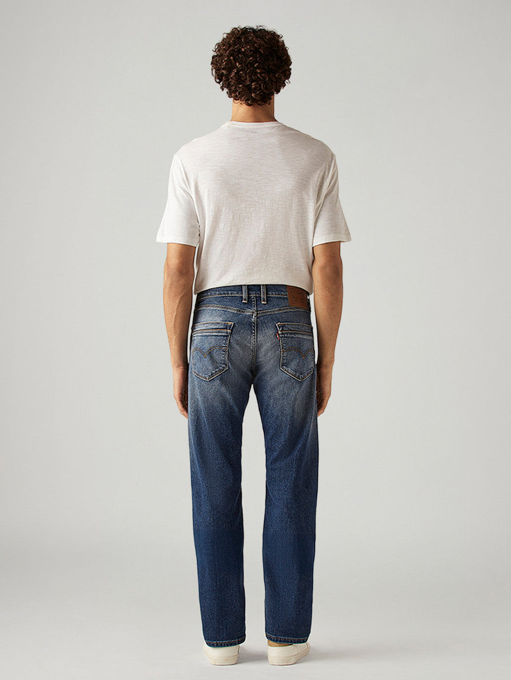Men's 505 Blue Straight Fit Mid Rise Jeans