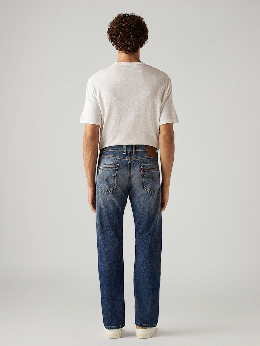 Men's 505 Blue Straight Fit Mid Rise Jeans