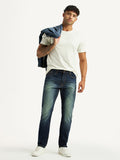 Men's Tinted 512 Dark Blue Slim Tapered Fit Mid Rise Jeans