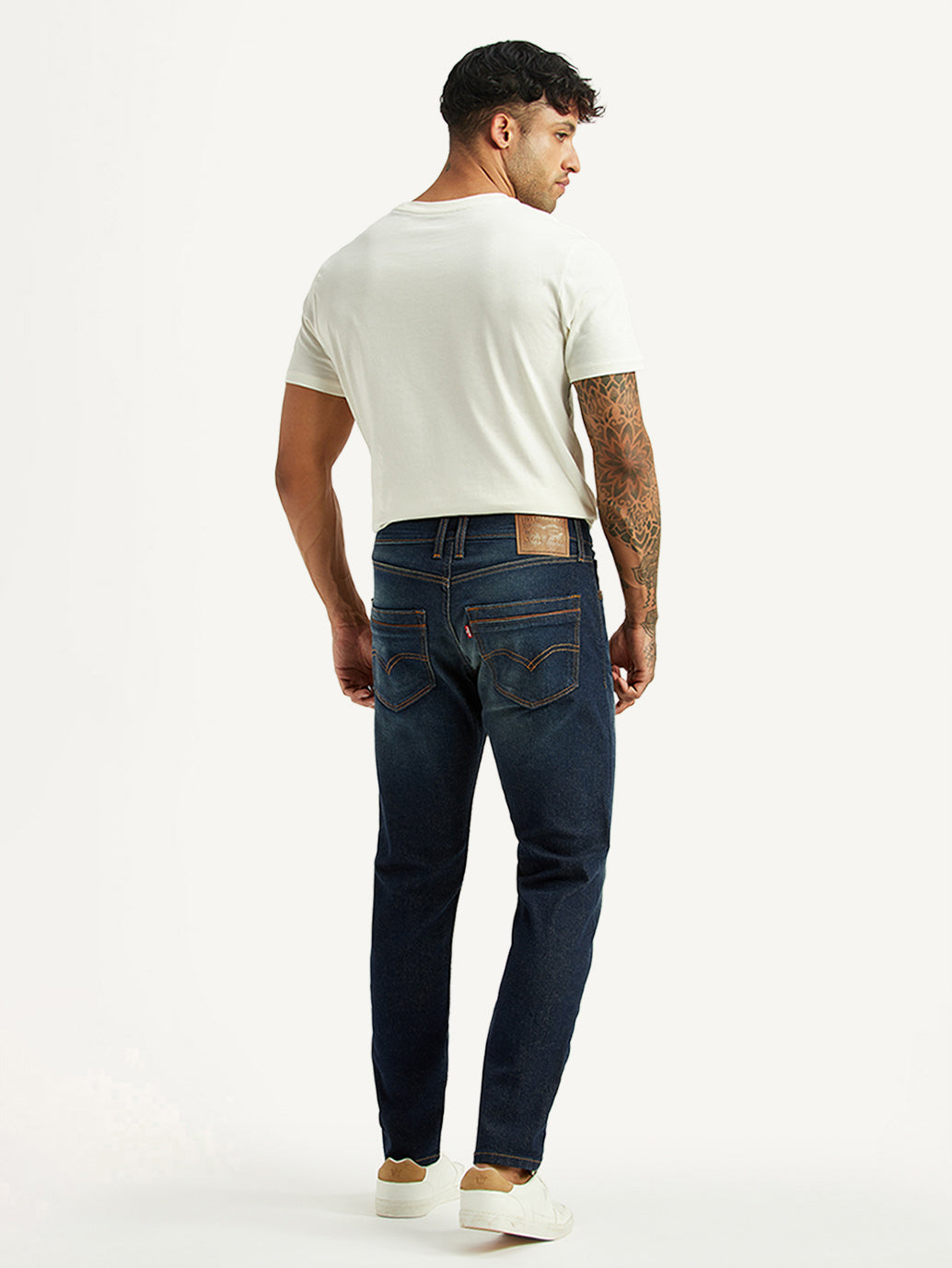 Men's Tinted 512 Dark Blue Slim Tapered Fit Mid Rise Jeans