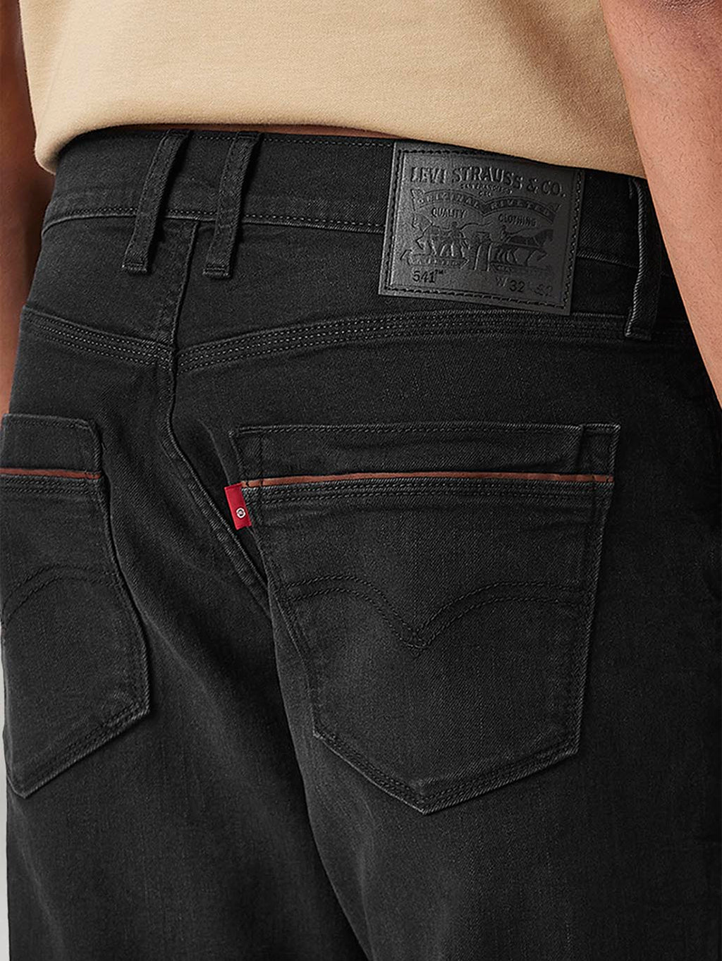 Men's 541 Black Athletic Tapered Fit Mid Rise Jeans