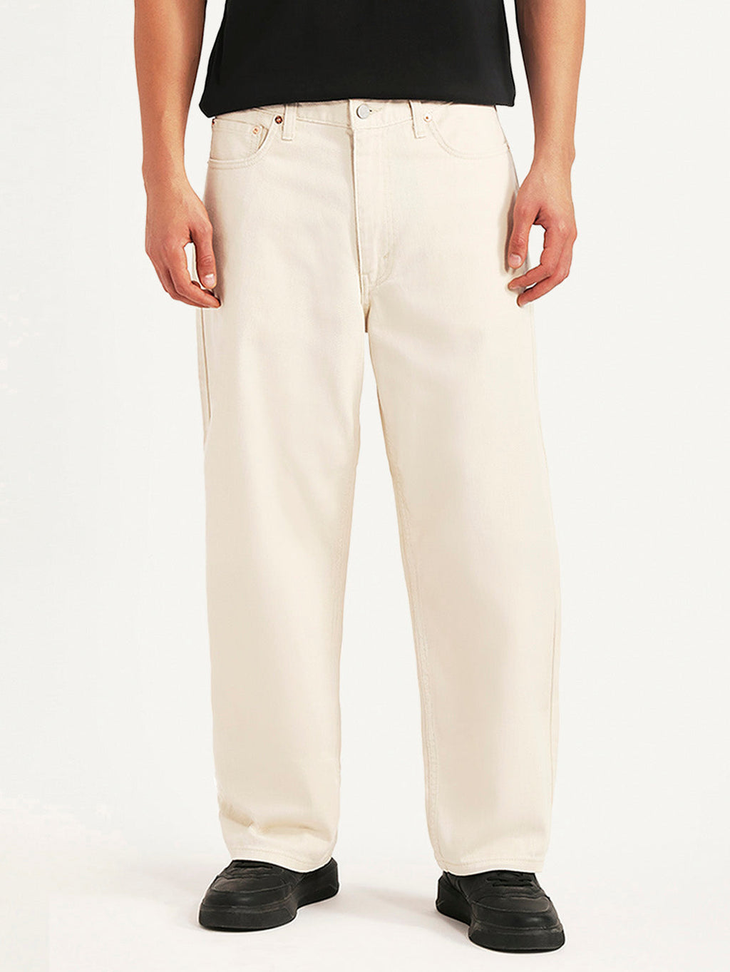 Men's 578 Beige Baggy Fit Mid Rise Jeans