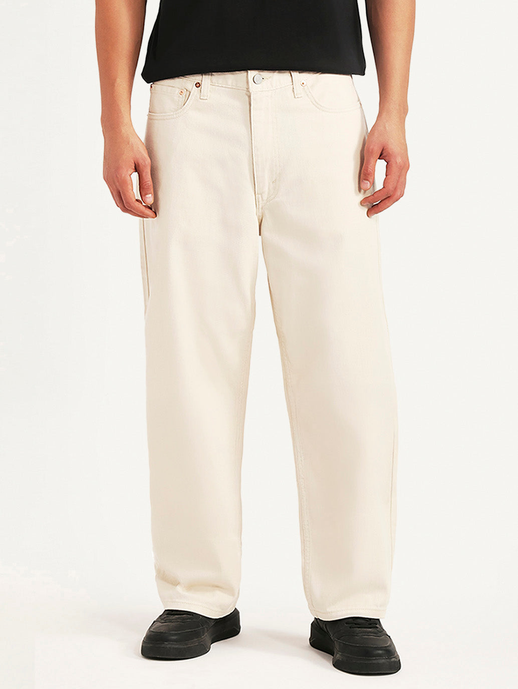 Men's 578 Beige Baggy Fit Mid Rise Jeans
