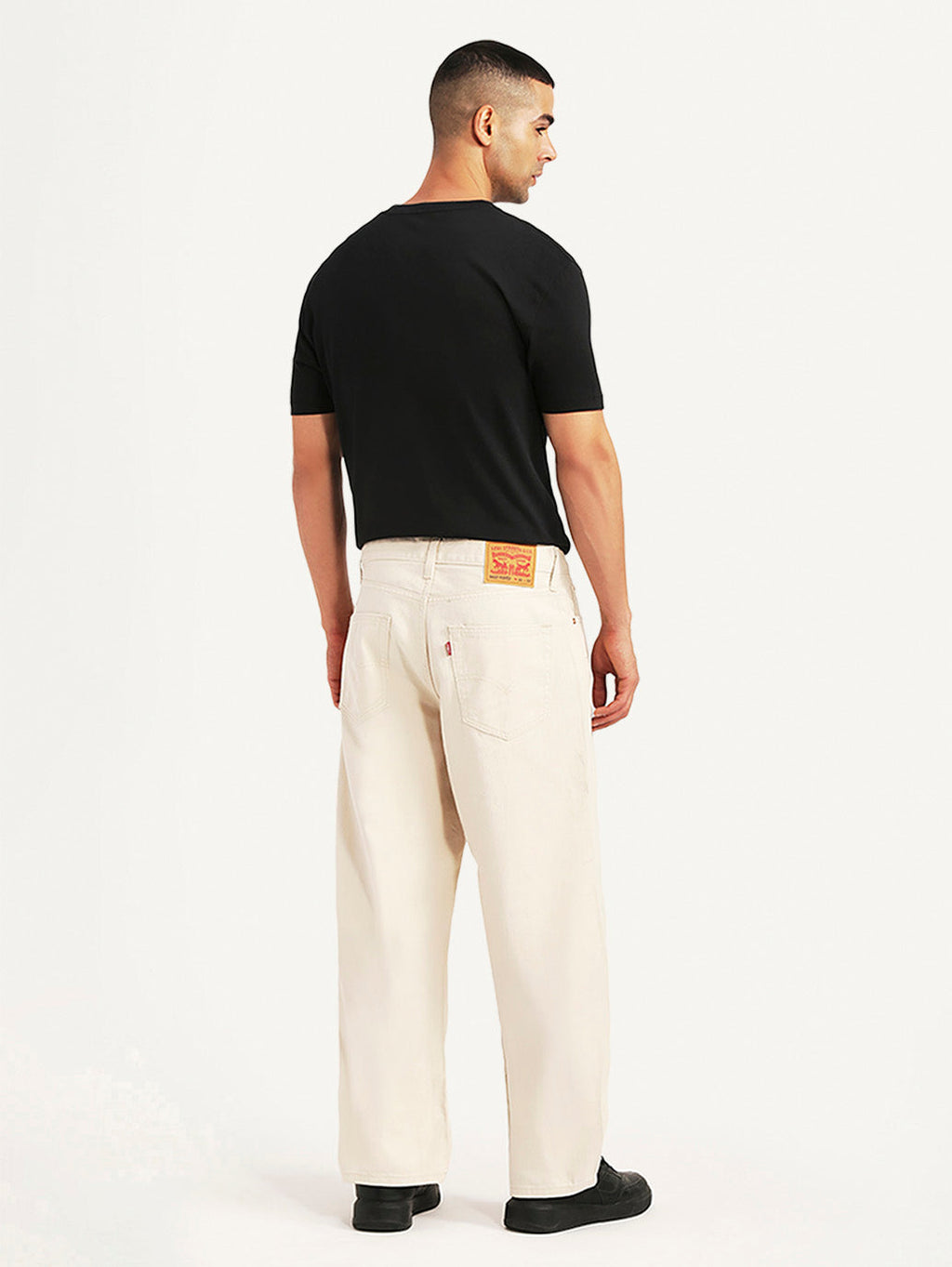Men's 578 Beige Baggy Fit Mid Rise Jeans