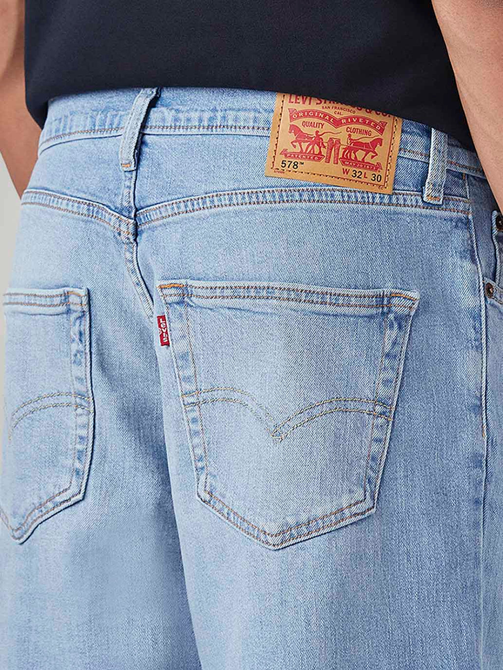 Men's 578 Light Blue Baggy Fit Mid Rise Jeans