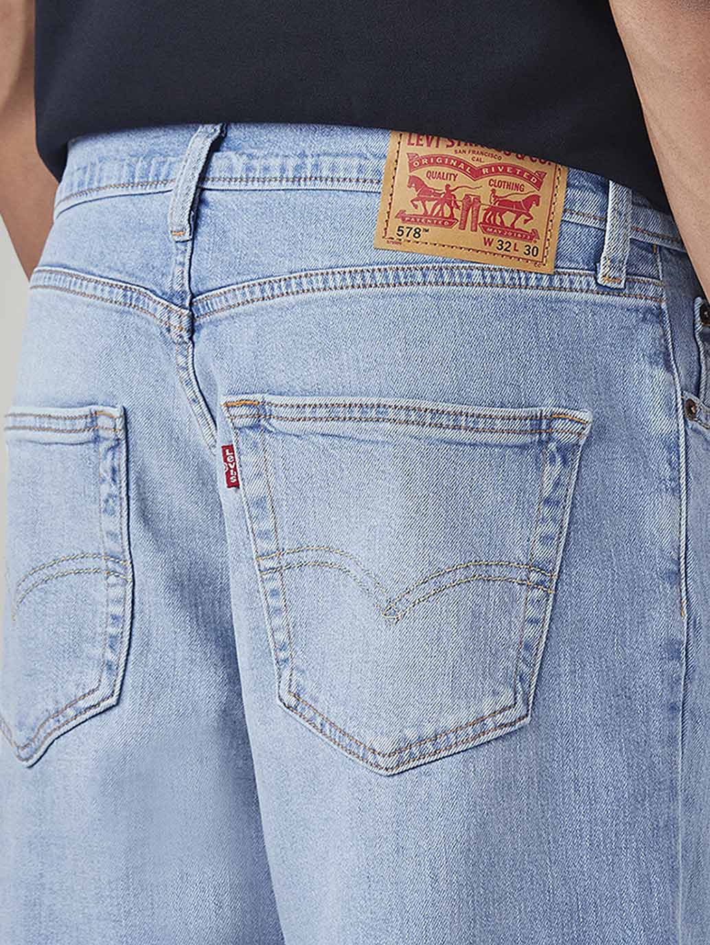 Men's 578 Light Blue Baggy Fit Mid Rise Jeans