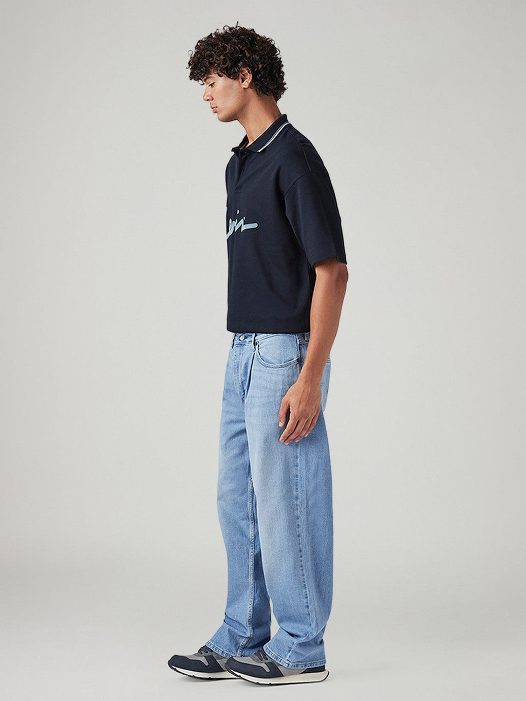 Men's 578 Light Blue Baggy Fit Mid Rise Jeans