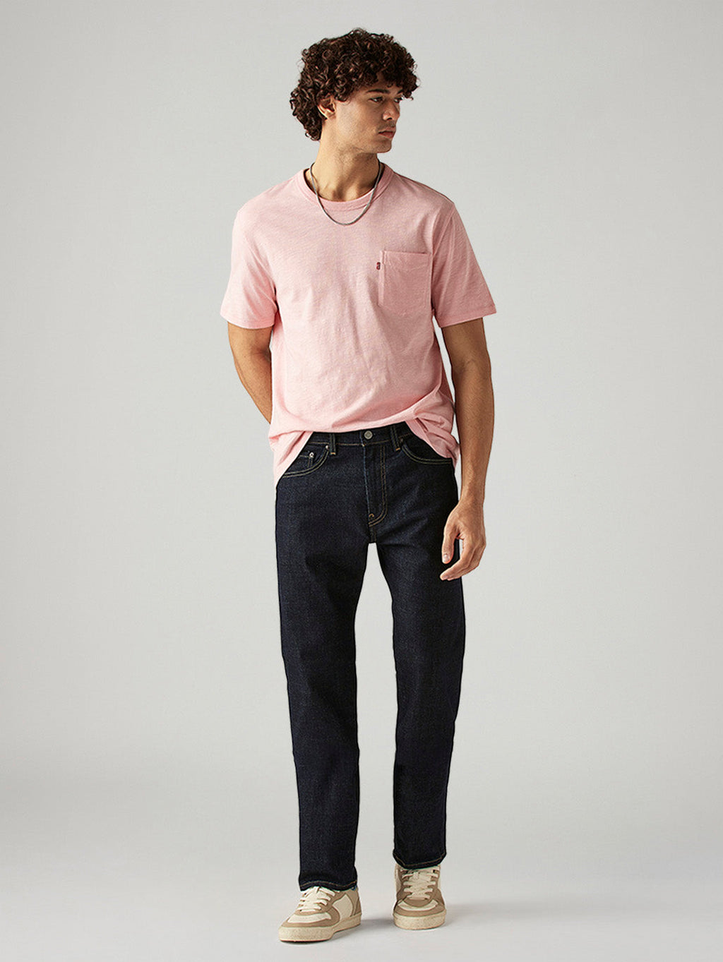 Men's 505 Navy Straight Fit Mid Rise Jeans