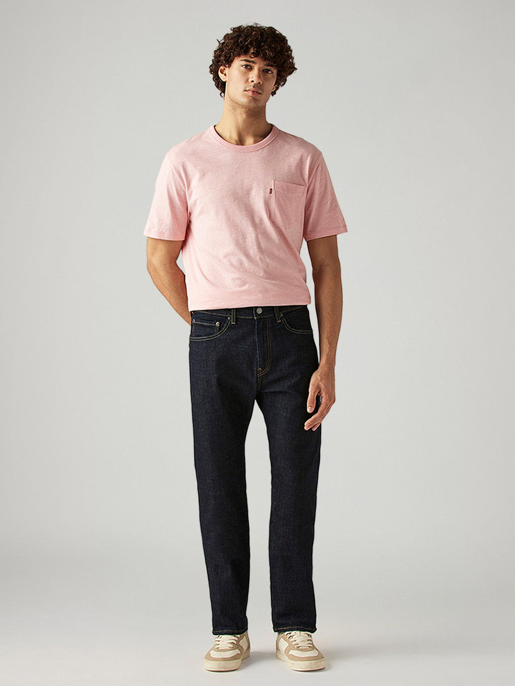 Men's 505 Navy Straight Fit Mid Rise Jeans