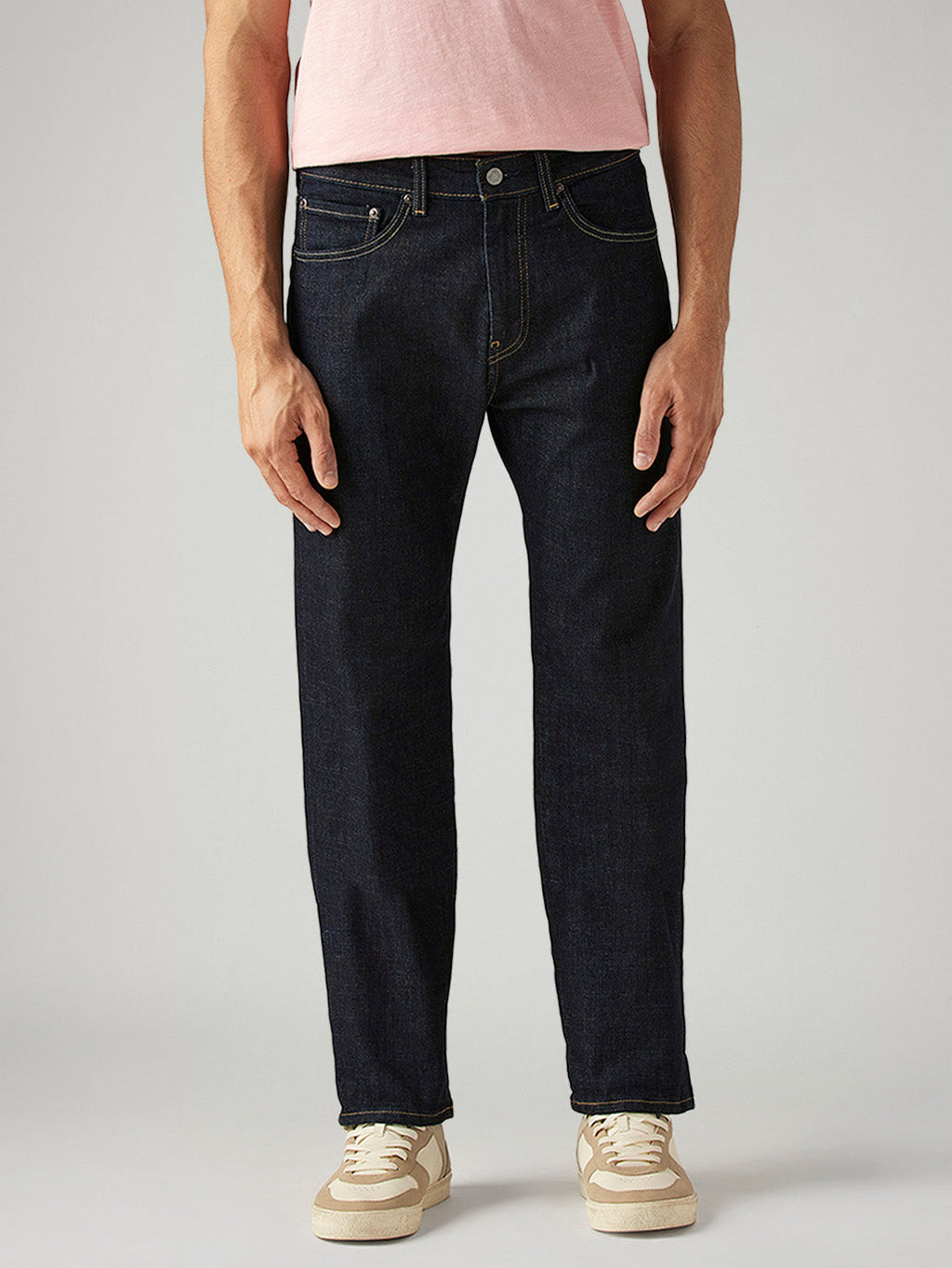 Men's 505 Navy Straight Fit Mid Rise Jeans