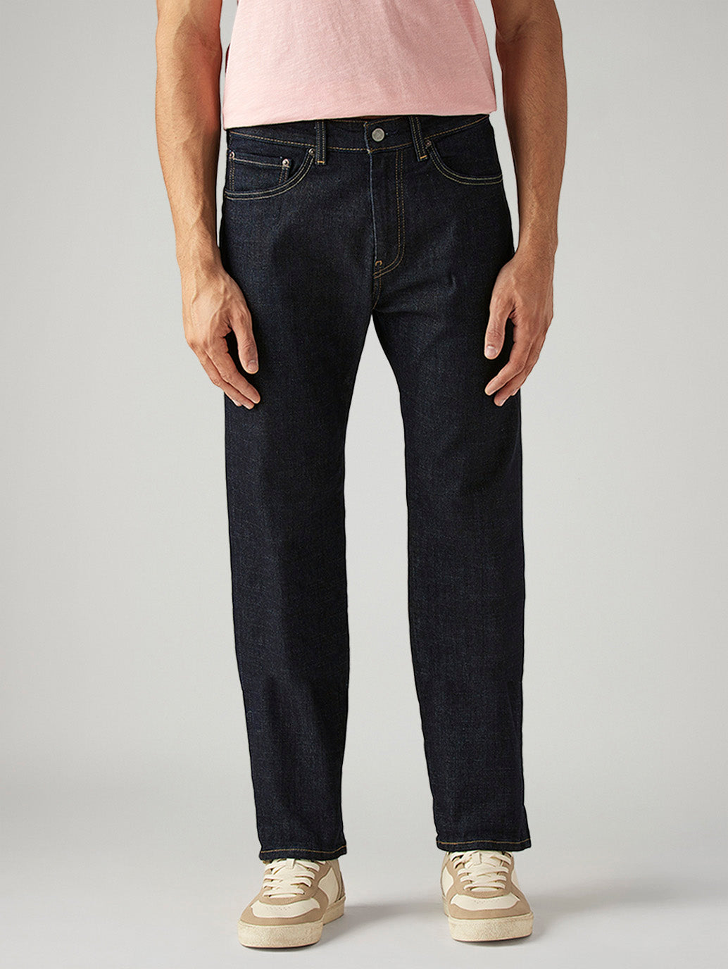Men's 505 Navy Straight Fit Mid Rise Jeans