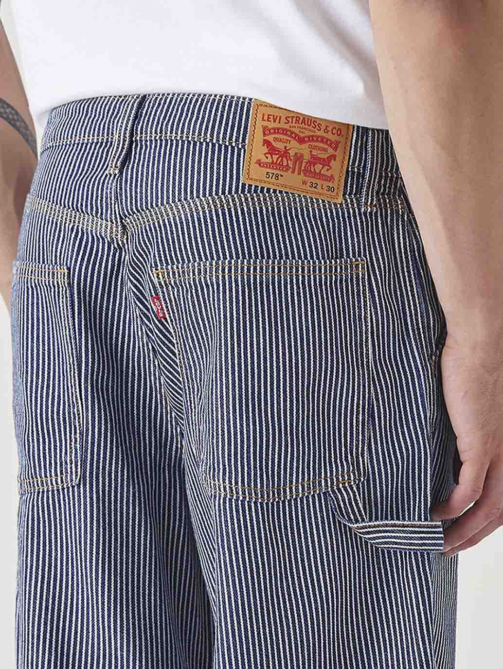 Men's 578 Blue Baggy Fit Mid Rise Jeans