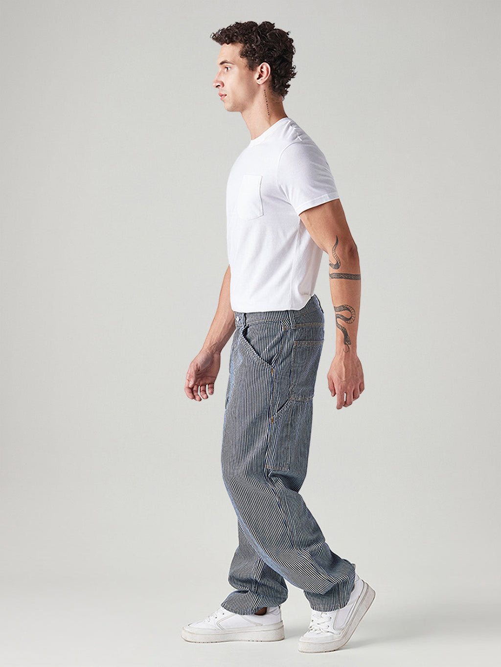 Men's 578 Blue Baggy Fit Mid Rise Jeans