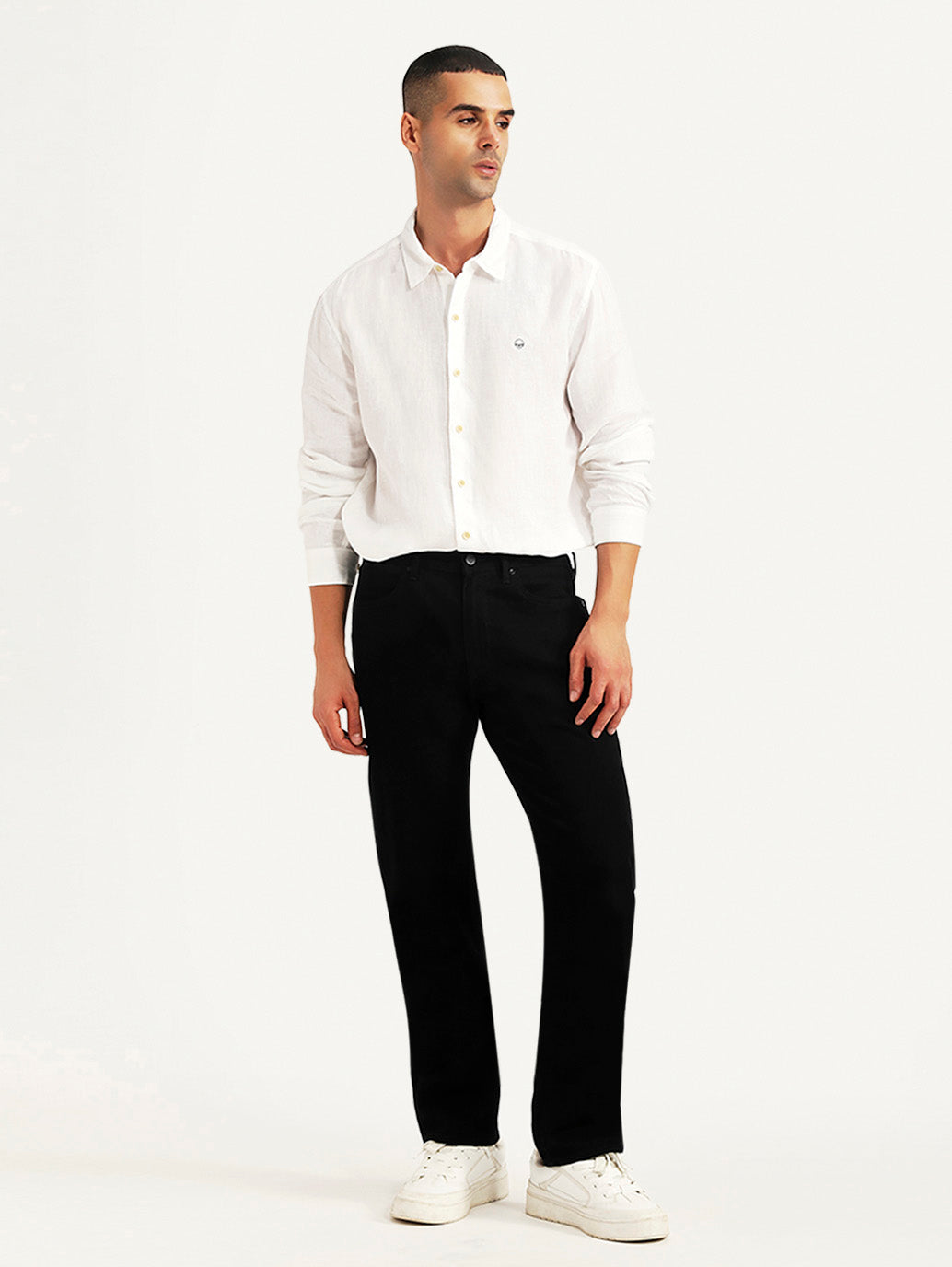 Men's Redloop 505 Black Straight Fit Mid Rise Jeans