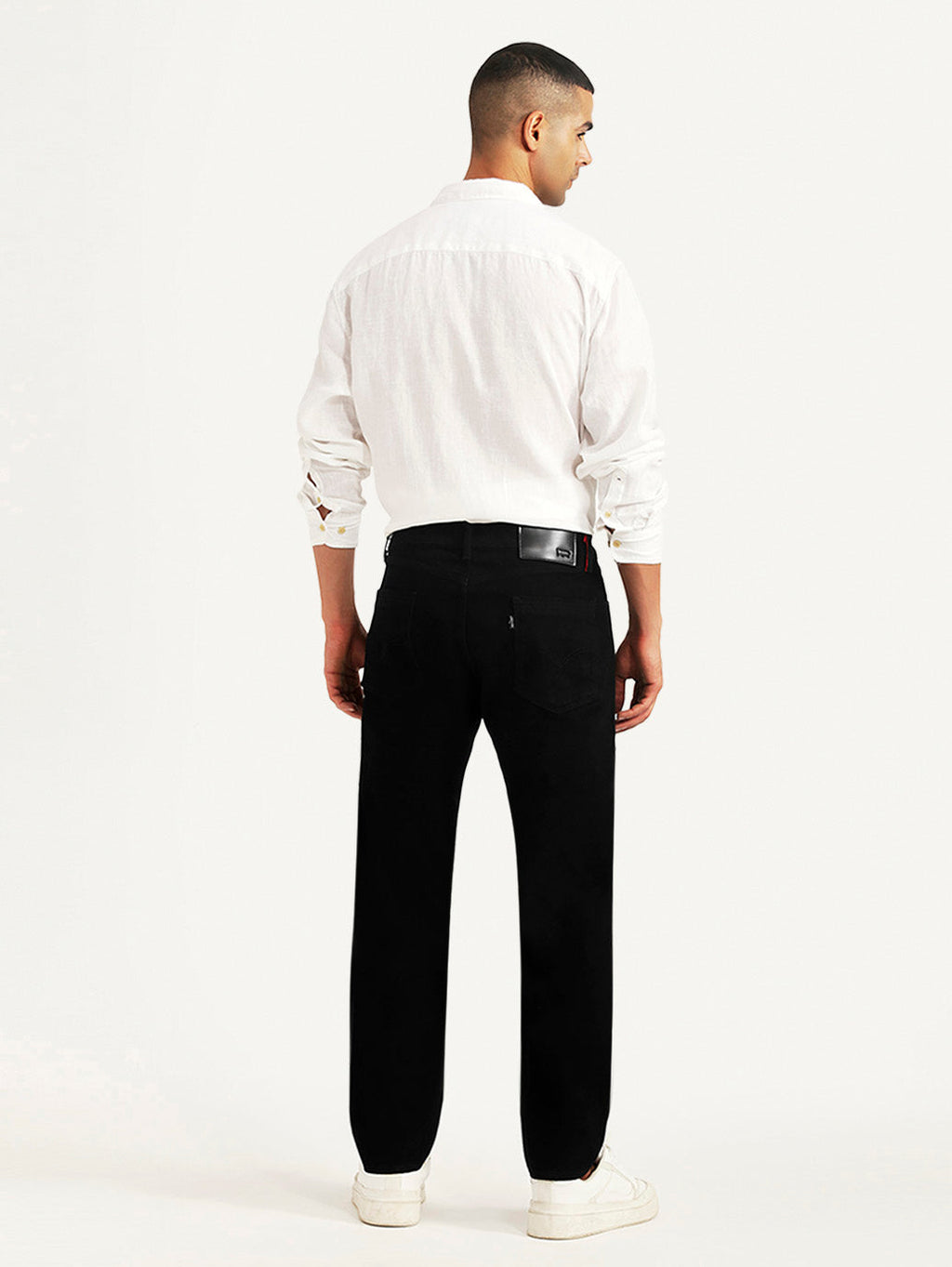 Men's Redloop 505 Black Straight Fit Mid Rise Jeans