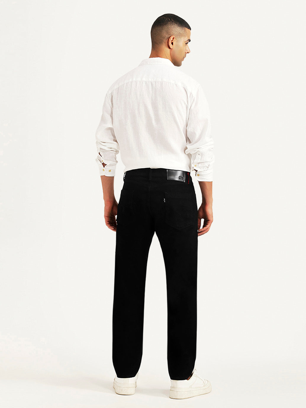 Men's Redloop 505 Black Straight Fit Mid Rise Jeans