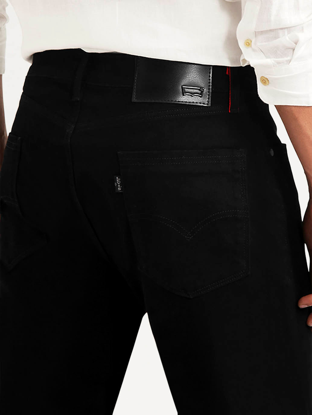 Men's Redloop 505 Black Straight Fit Mid Rise Jeans