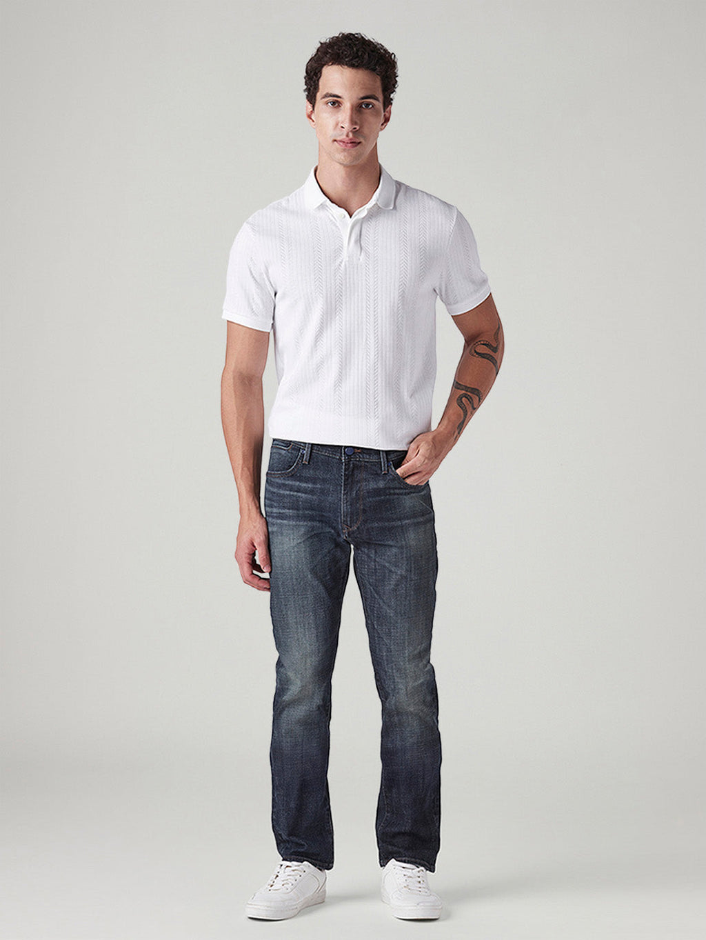 Men's 511 Dark-Blue Slim Fit Mid Rise Redloop Jeans
