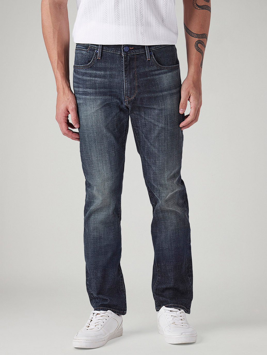 Men's 511 Dark-Blue Slim Fit Mid Rise Redloop Jeans