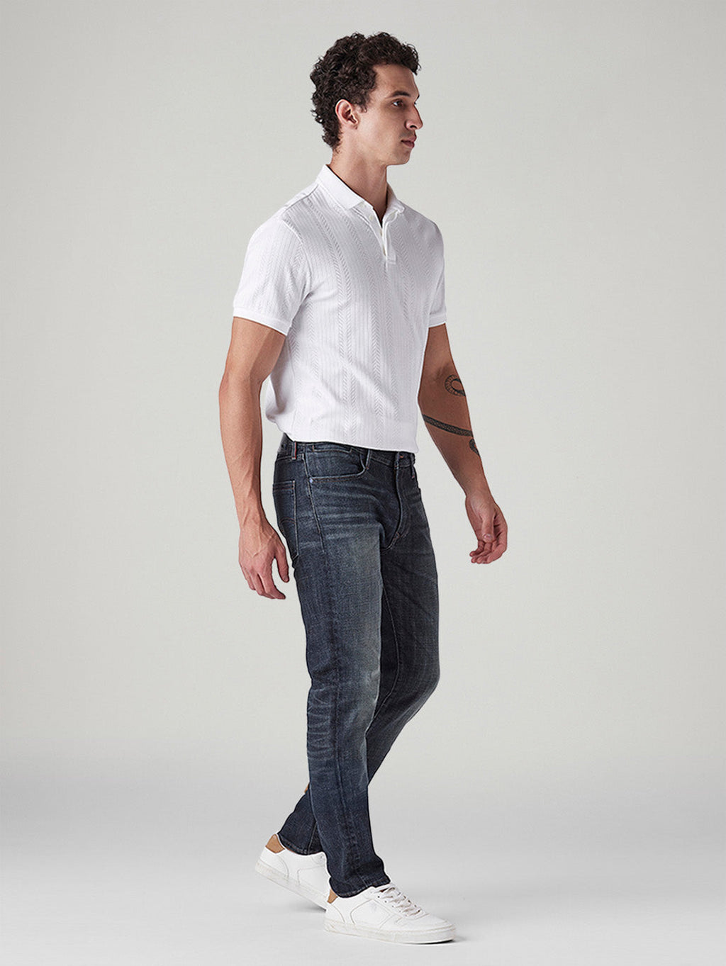 Men's 511 Dark-Blue Slim Fit Mid Rise Redloop Jeans