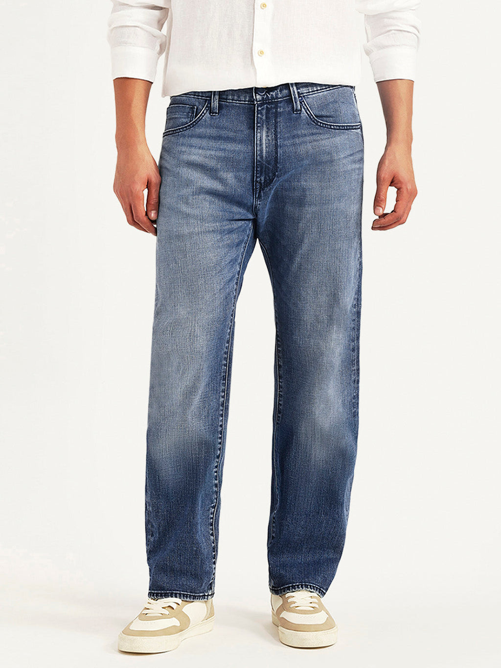 Men's Redloop 505 Blue Straight Fit Mid Rise Jeans