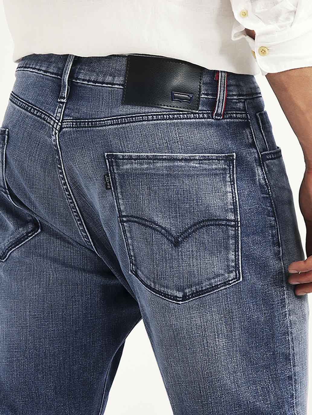 Men's Redloop 505 Blue Straight Fit Mid Rise Jeans