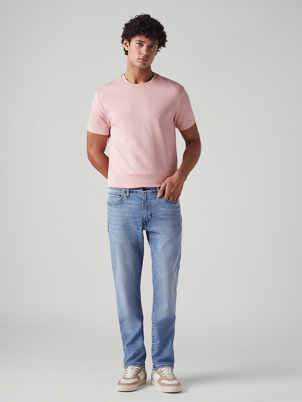 Men's 505 Light Blue Straight Fit Mid Rise Redloop Jeans