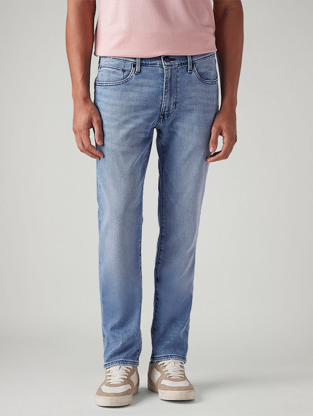 Men's 505 Light Blue Straight Fit Mid Rise Redloop Jeans