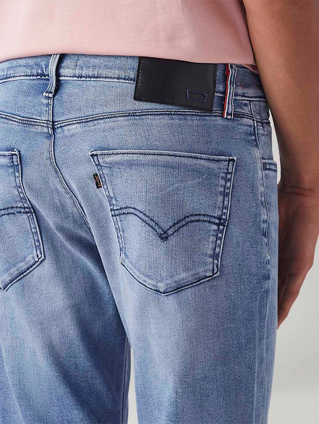 Men's 505 Light Blue Straight Fit Mid Rise Redloop Jeans