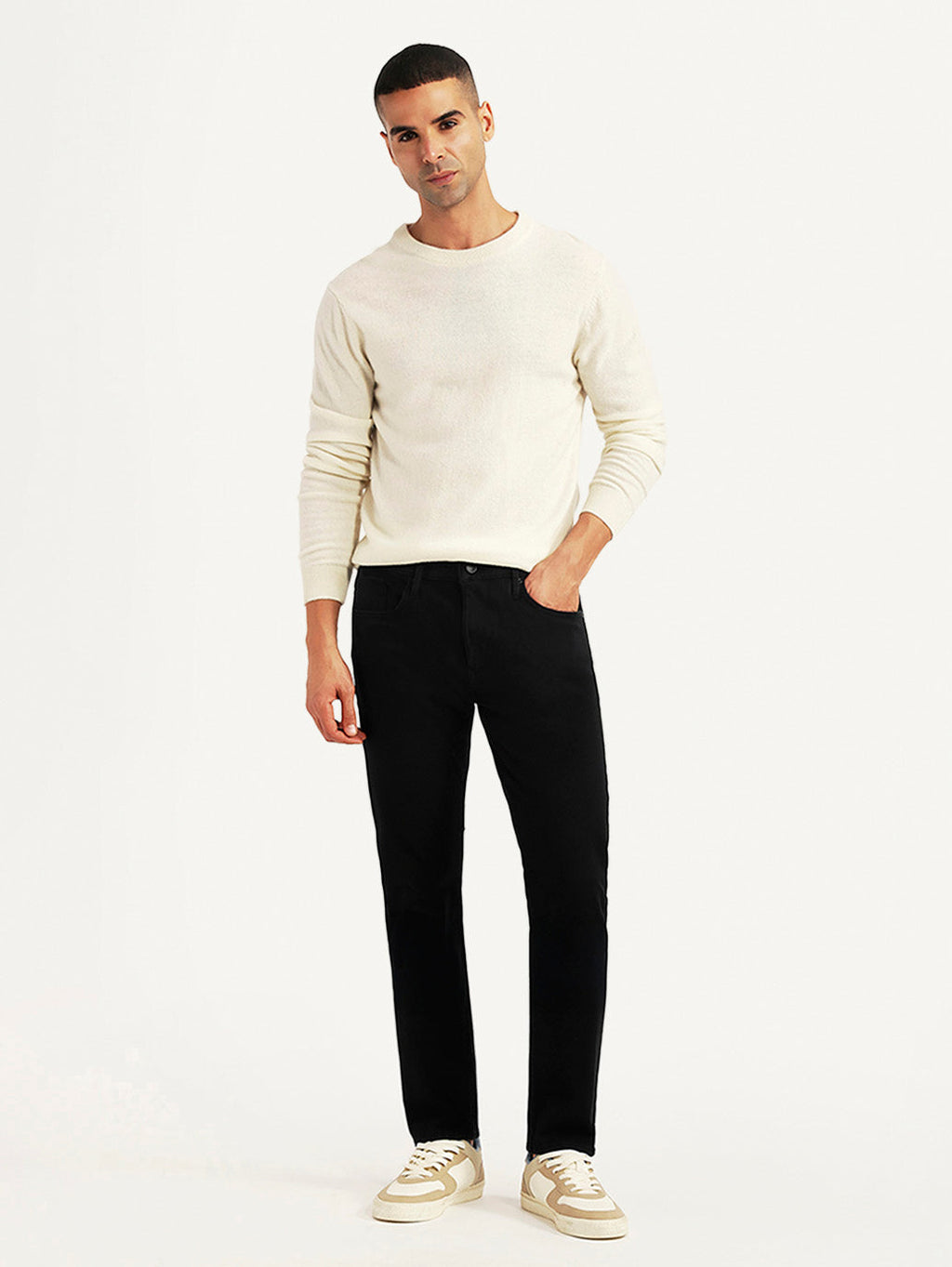Men's Redloop 512 Black Slim Tapered Fit Mid Rise Jeans