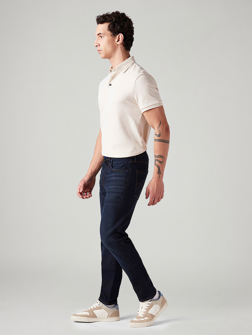 Men's 512 Dark Blue Slim Tapered Fit Mid Rise Jeans