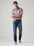 Men's 512 Dark-Blue Slim Tapered Fit Mid Rise Jeans